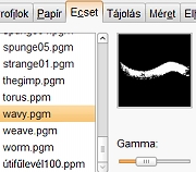 GIMPresszionista funkci Ecset ablaka.