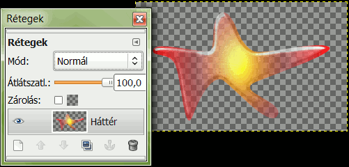 Inkscape-bl kinyert objektum, ahogy a GIMP-ben ltjuk..