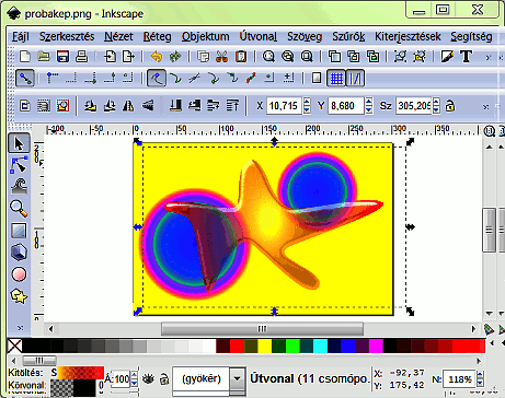 Inkscape objektum GIMPpel festett httr eltt.